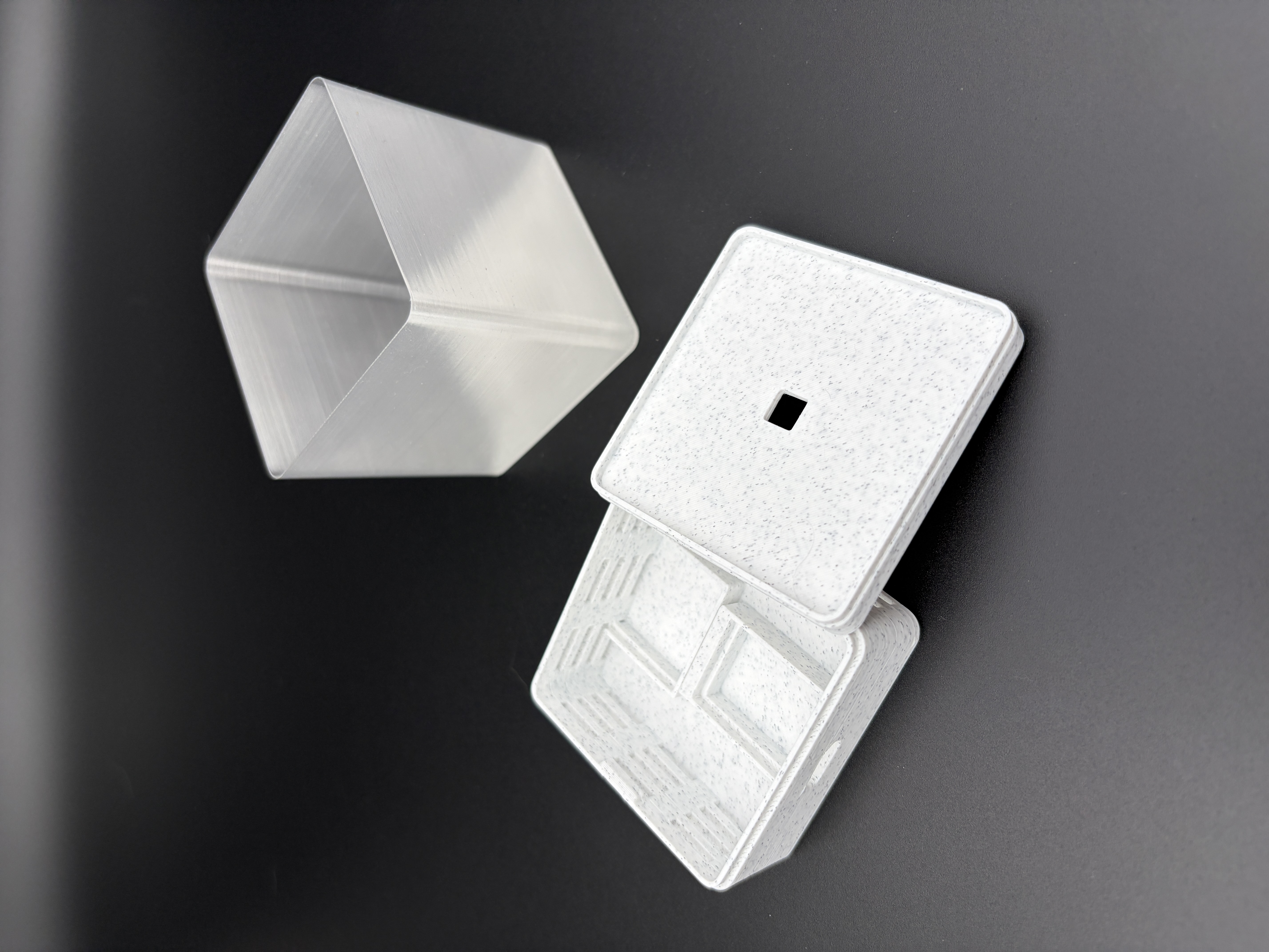 Parts of the custom air quality sensor enclosure